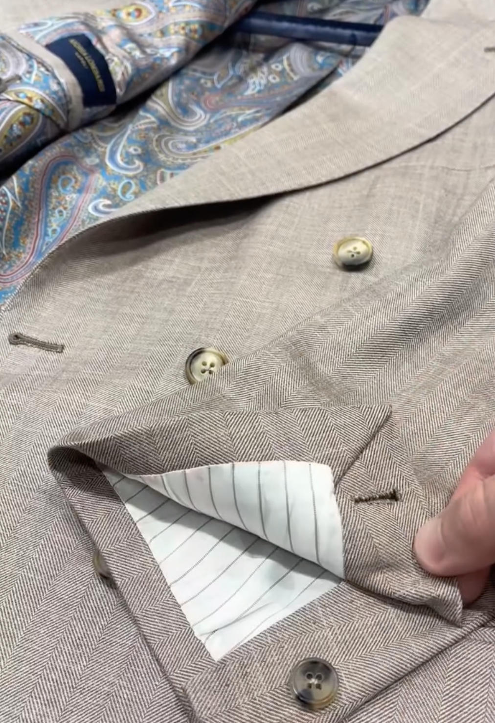Lapel and pocket detail