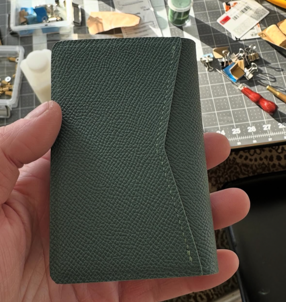 Green passport cover exterior
